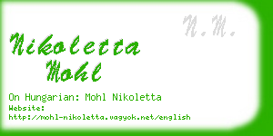 nikoletta mohl business card